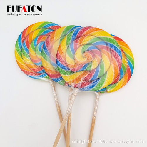 Fruit flavored spiral Lollipop candy twist lollipop swirl for sale